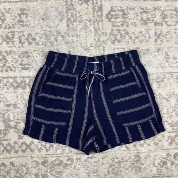 Maurices Shorts Women's Striped Linen Blend High Rise Pull On Weekender Size XS - Picture 1 of 5